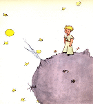 The Little Prince and a volcanoe